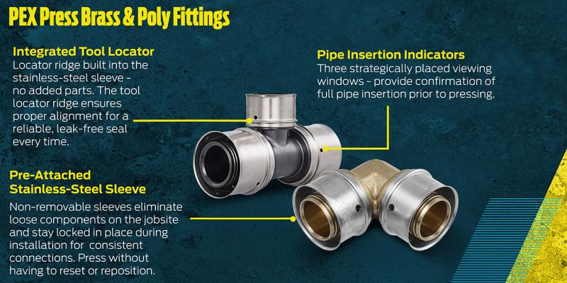 features and benefits graph of PEX Press fittings