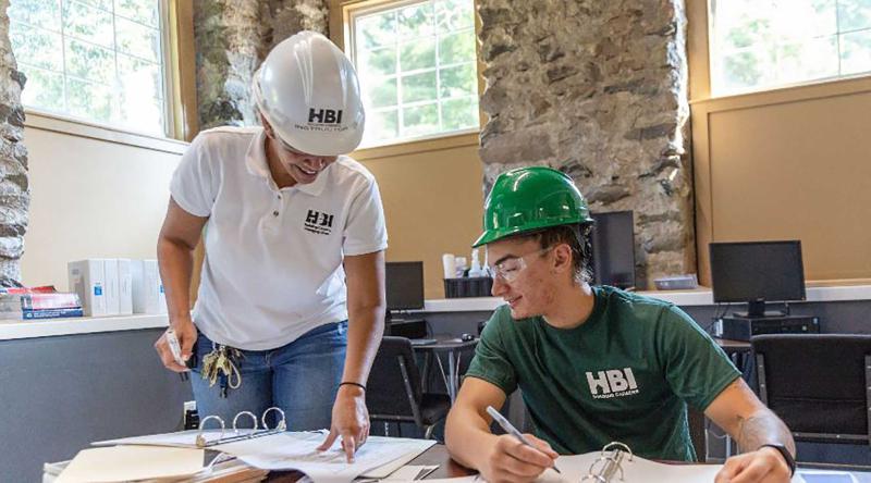 Starr Delgado of HBI instructing apprenticeship student 